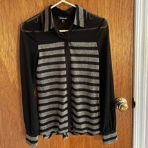 Bebe mesh button down